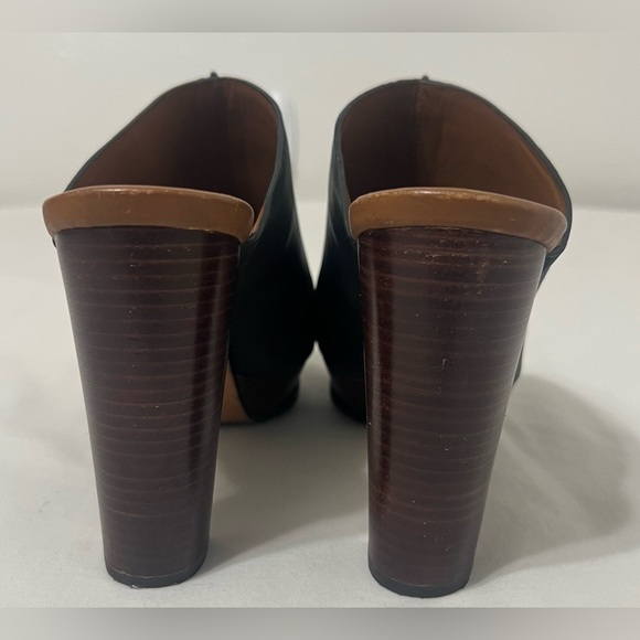See by Chloé Black Leather Platform block Peep Toe Heel Mules Size 9 - Picture 3 of 8